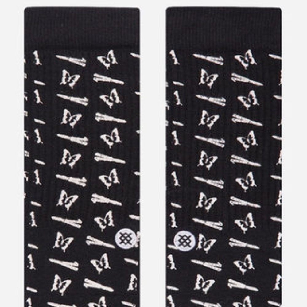 STANCE Butterflies Mens Socks Medium Black - Picture 2 of 5